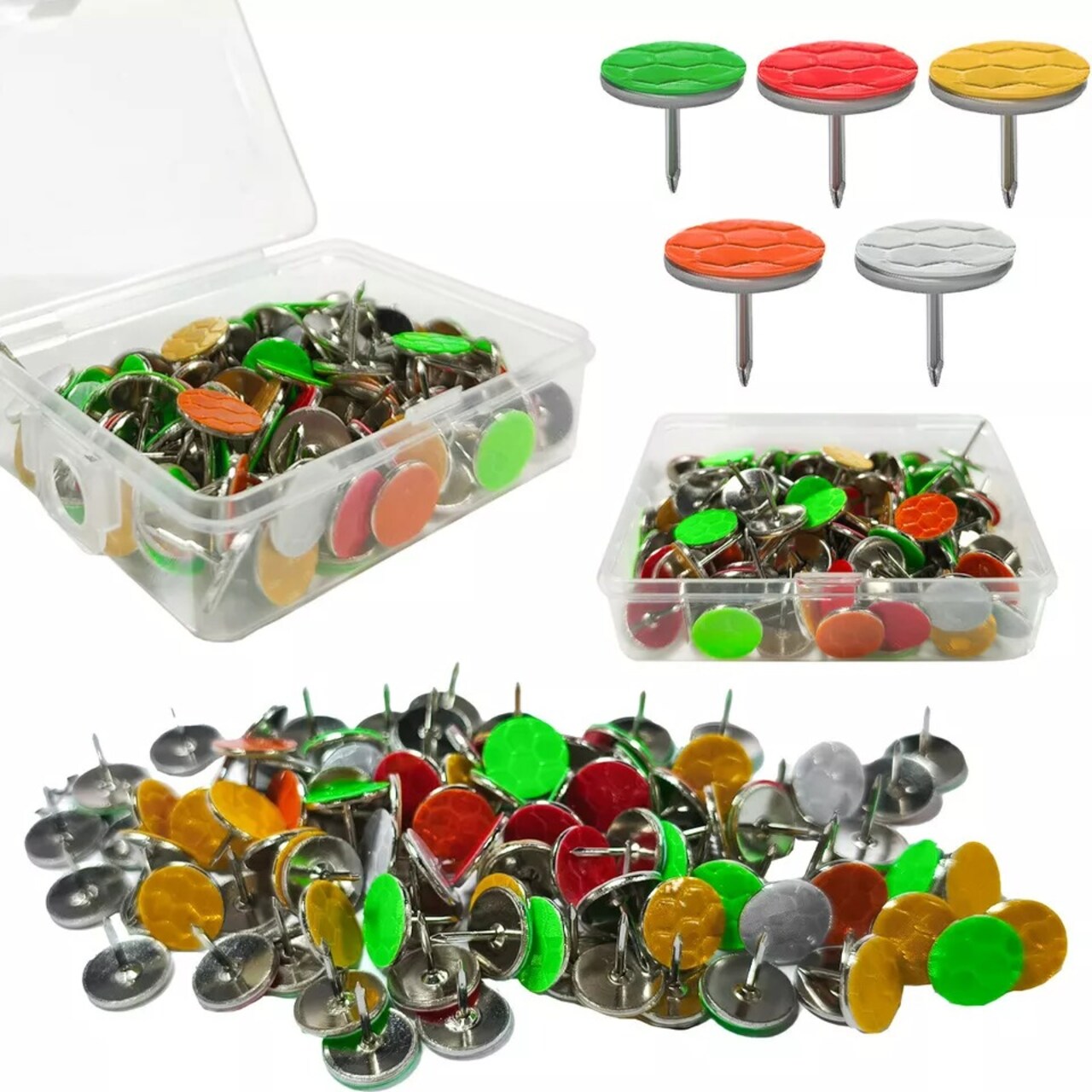 Reflective Tacks Trail Marking Reflectors Glow Tacks Hiking Markers Thumb Tacks